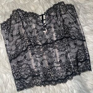 victoria secret lace mesh corset